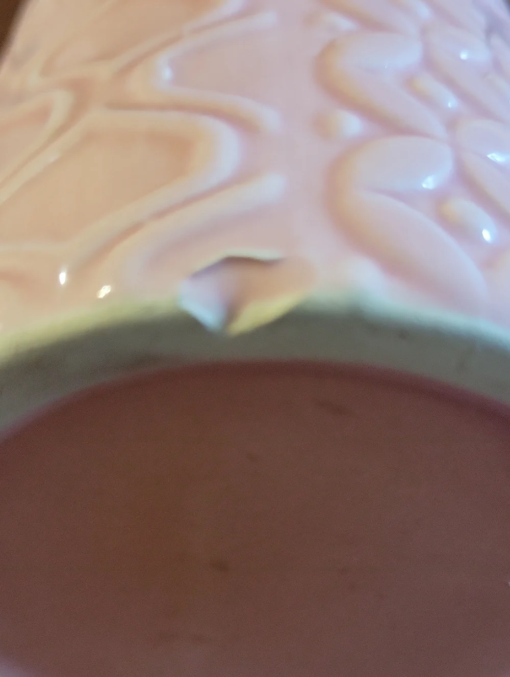 Vtg Caro Home Collections Pink Geometric 3 Slot Ceramic Toothbrush/Paste Holder